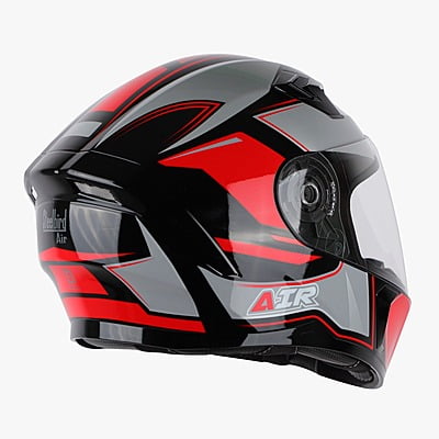 STEELBIRD SBA-21 ISS AIR CARBON GLOSSY BLACK/RED C/V (M)