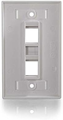 C2G 1-Port Single Gang Multimedia Keystone Wall Plate - White
