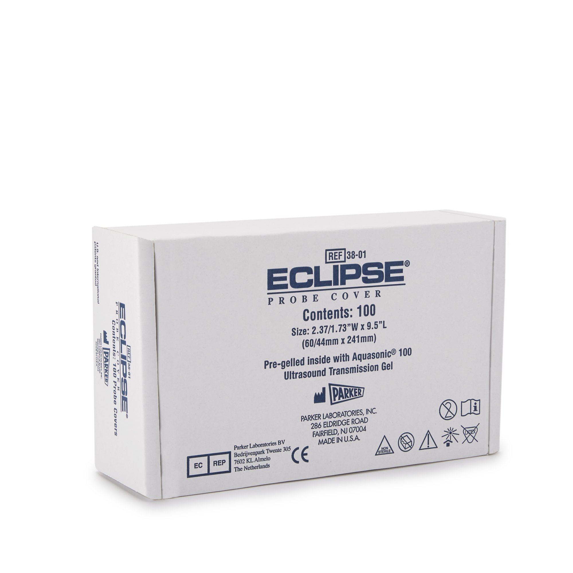Eclipse® Ultrasound Probe Cover 2-1/2 Inch Tapered to 1-3/4 X 9-1/2 Inch Polyisoprene NonSterile (BX/100EA)
