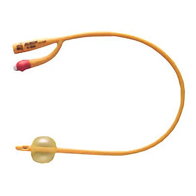 Rusch Gold® Foley Catheter – 2-Way, Standard Tip, 14 Fr, 5 cc Balloon, Silicone-Coated Latex