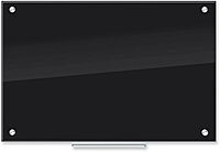 U Brands Glass Non-Magnetic Dry-Erase Board, 36in X 24in, Black Surface, Frameless, Actual Size 35in X 23in (170U00-01)