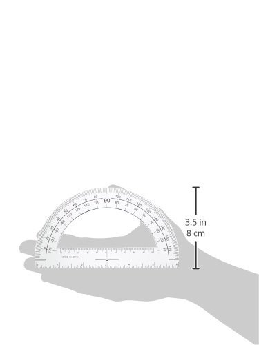 Sparco 01490 Plastic Protractor, 6-Inch Ruler Base, Clear (Pack of 3) DESIGN 1 (Pack of 3)
