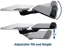 Mount-It! Under Desk Keyboard Tray, Adjustable Keyboard and Mouse Drawer Platform with Ergonomic Wrist Rest Pad