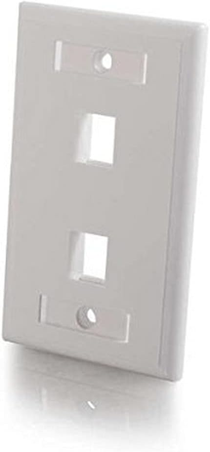 C2G 1-Port Single Gang Multimedia Keystone Wall Plate - White