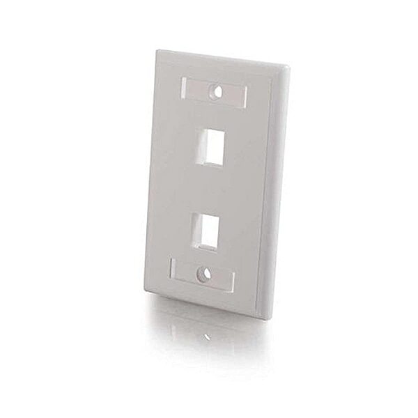 C2G 1-Port Single Gang Multimedia Keystone Wall Plate - White