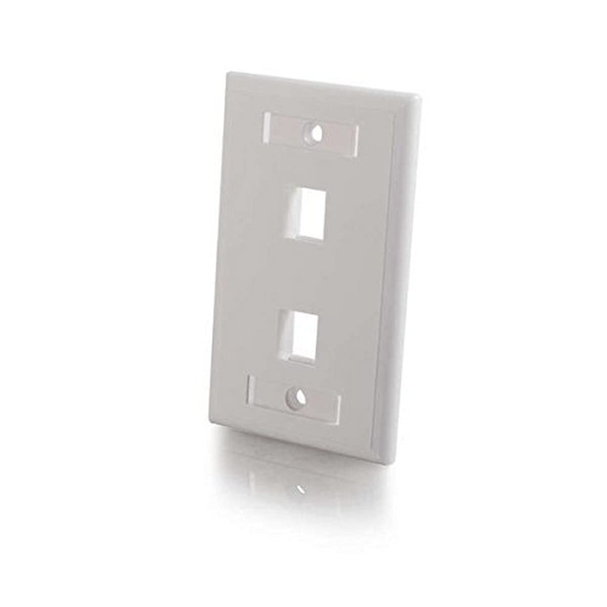 C2G 1-Port Single Gang Multimedia Keystone Wall Plate - White