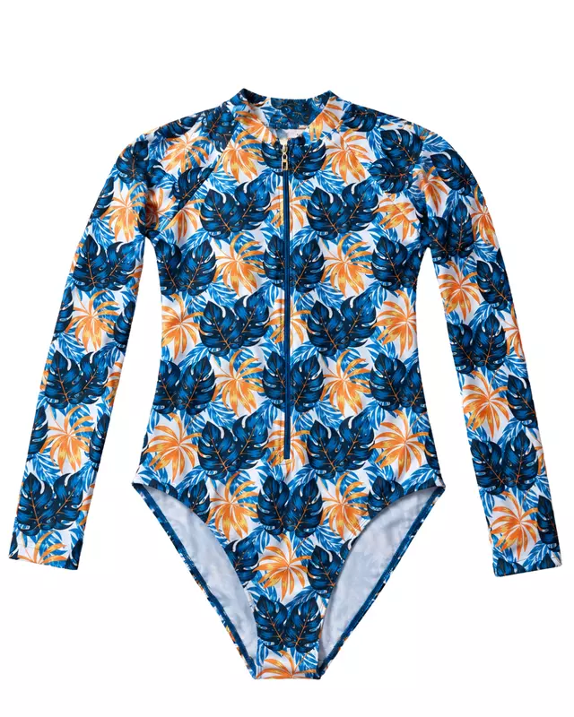 Tropical Print Modest Swimwear Set – 5 Pieces - طقم مايوه محتشم بطبعة استوائية – 5 قطع