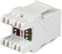 StarTech.com 180 Degree Cat 6 Keystone Jack - RJ45 Ethernet Cat6 Wall Jack White - 110 Type - Keystone Jack 180 Degree 110 UTP (C6KEY110SWH)