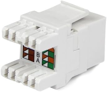 StarTech.com 180 Degree Cat 6 Keystone Jack - RJ45 Ethernet Cat6 Wall Jack White - 110 Type