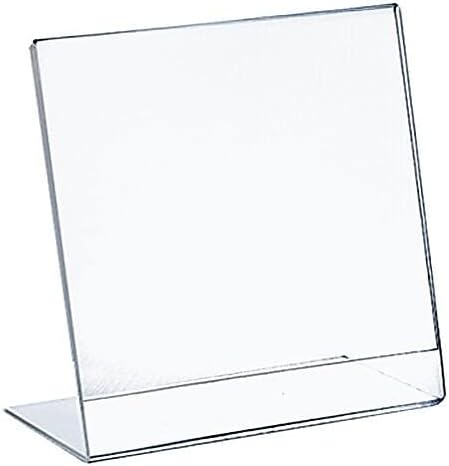 Azar Displays Acrylic L-Shaped Sign Holders, Clear - Pack of 10