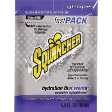 Sqwincher Fast Pack Flavored Liquid Mix Singles - Powder - Grape Flavor - 6 oz - 50/Box