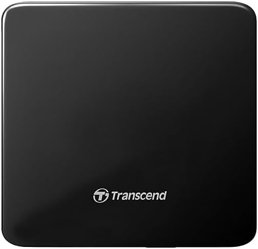 Transcend 8K Extra Slim Portable DVD Writer Optical Drive (TS8XDVDS-K) Black