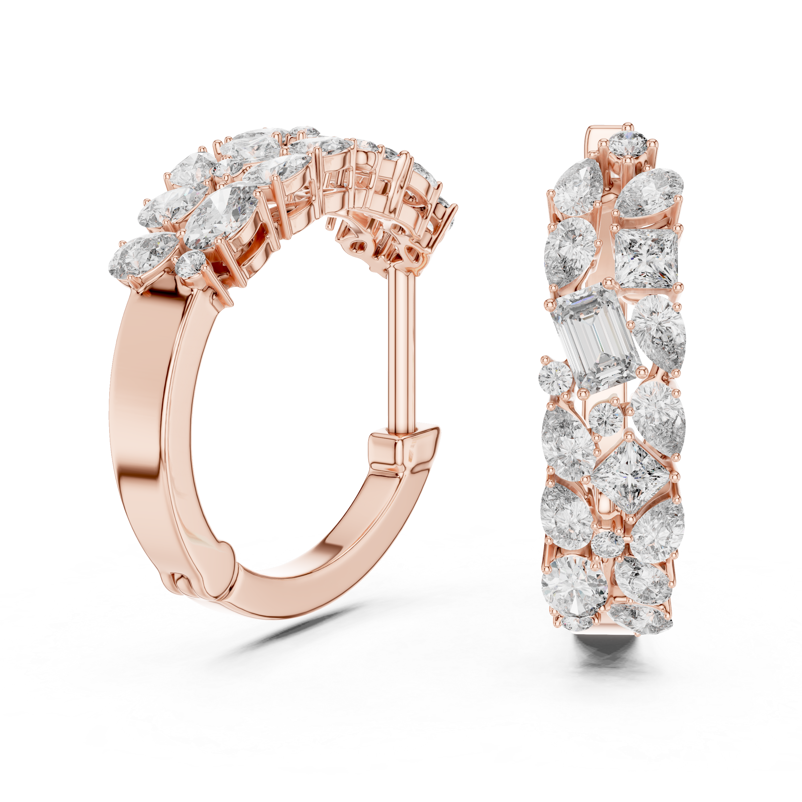 Symphony mixed diamond hoops