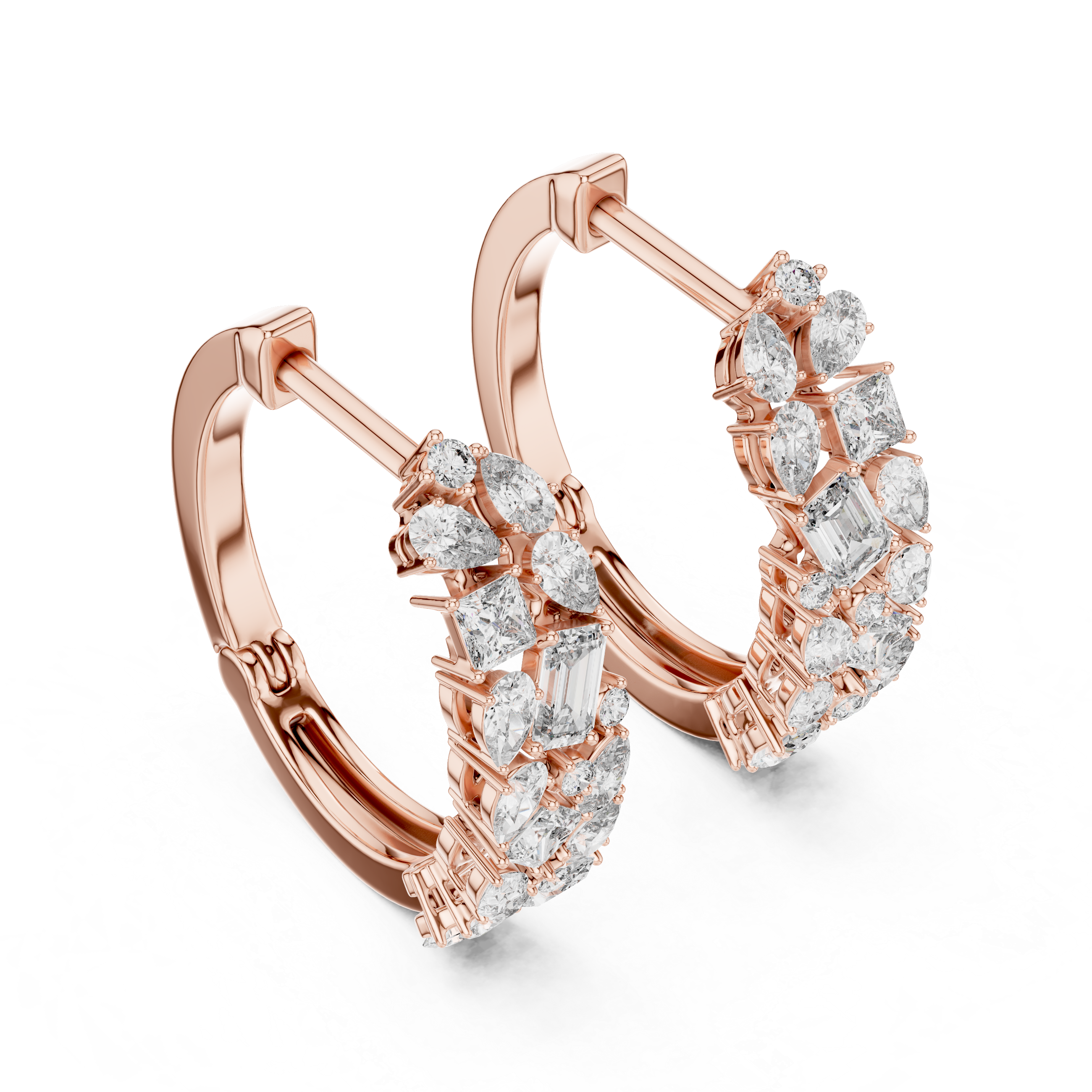 Symphony mixed diamond hoops