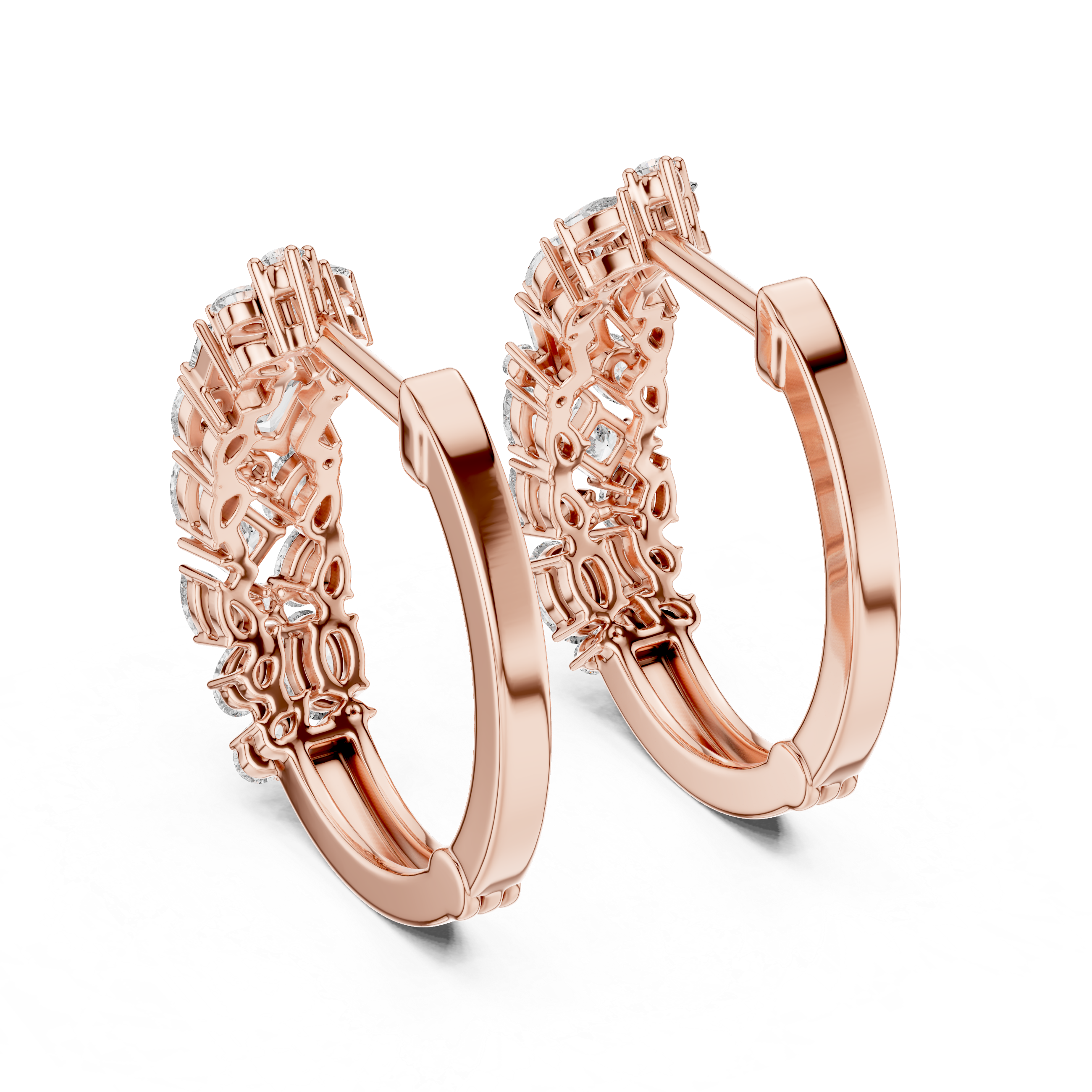 Symphony mixed diamond hoops