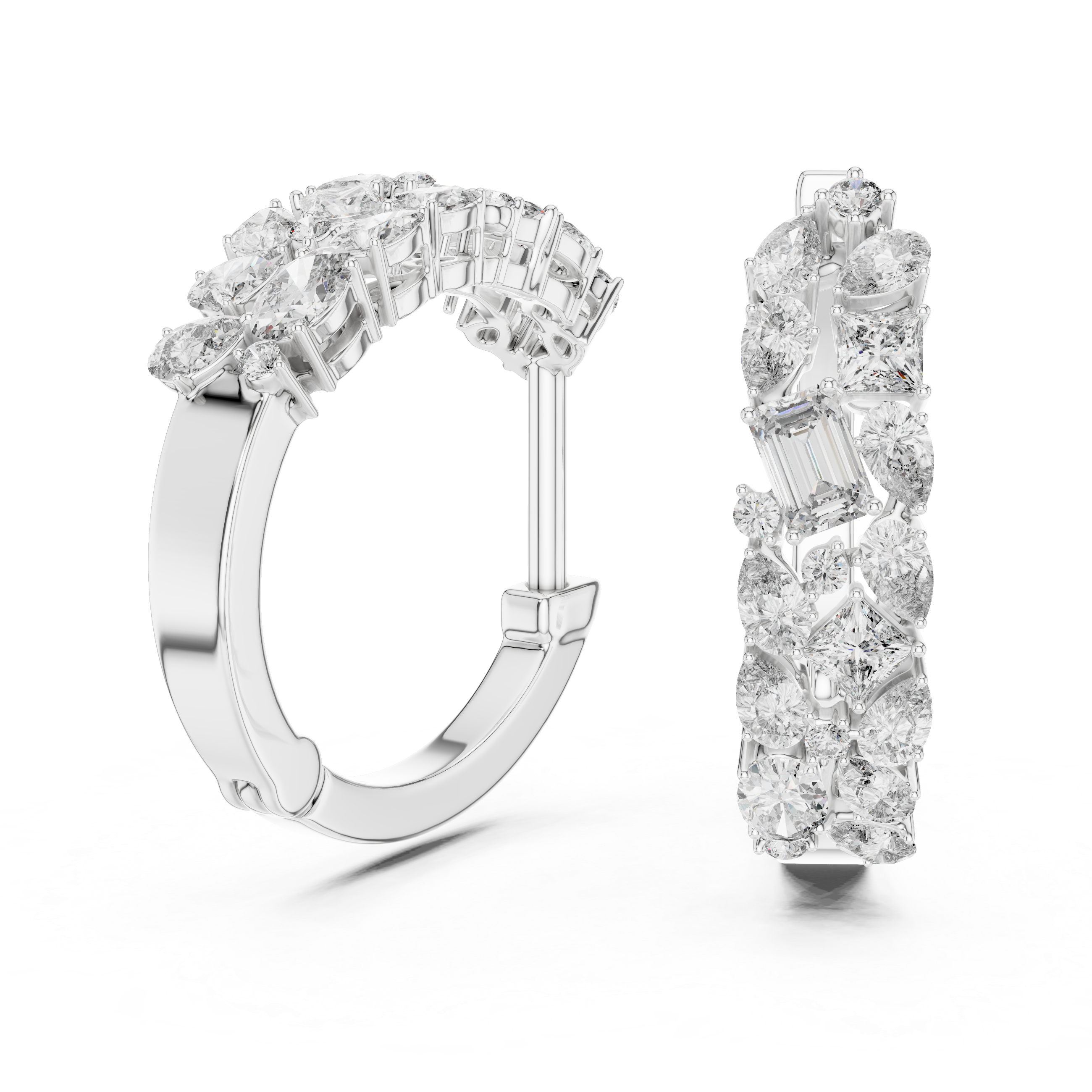 Symphony mixed diamond hoops