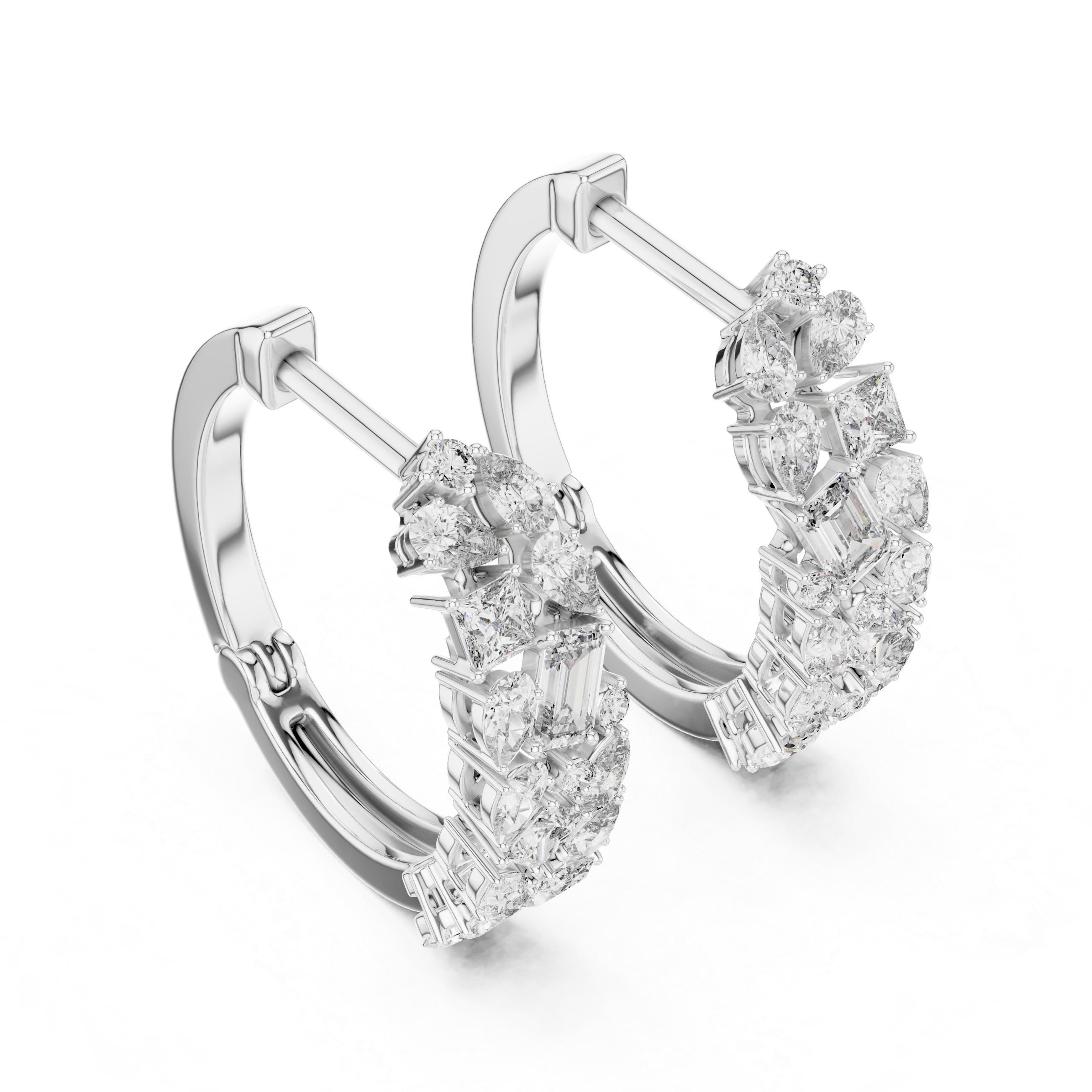 Symphony mixed diamond hoops