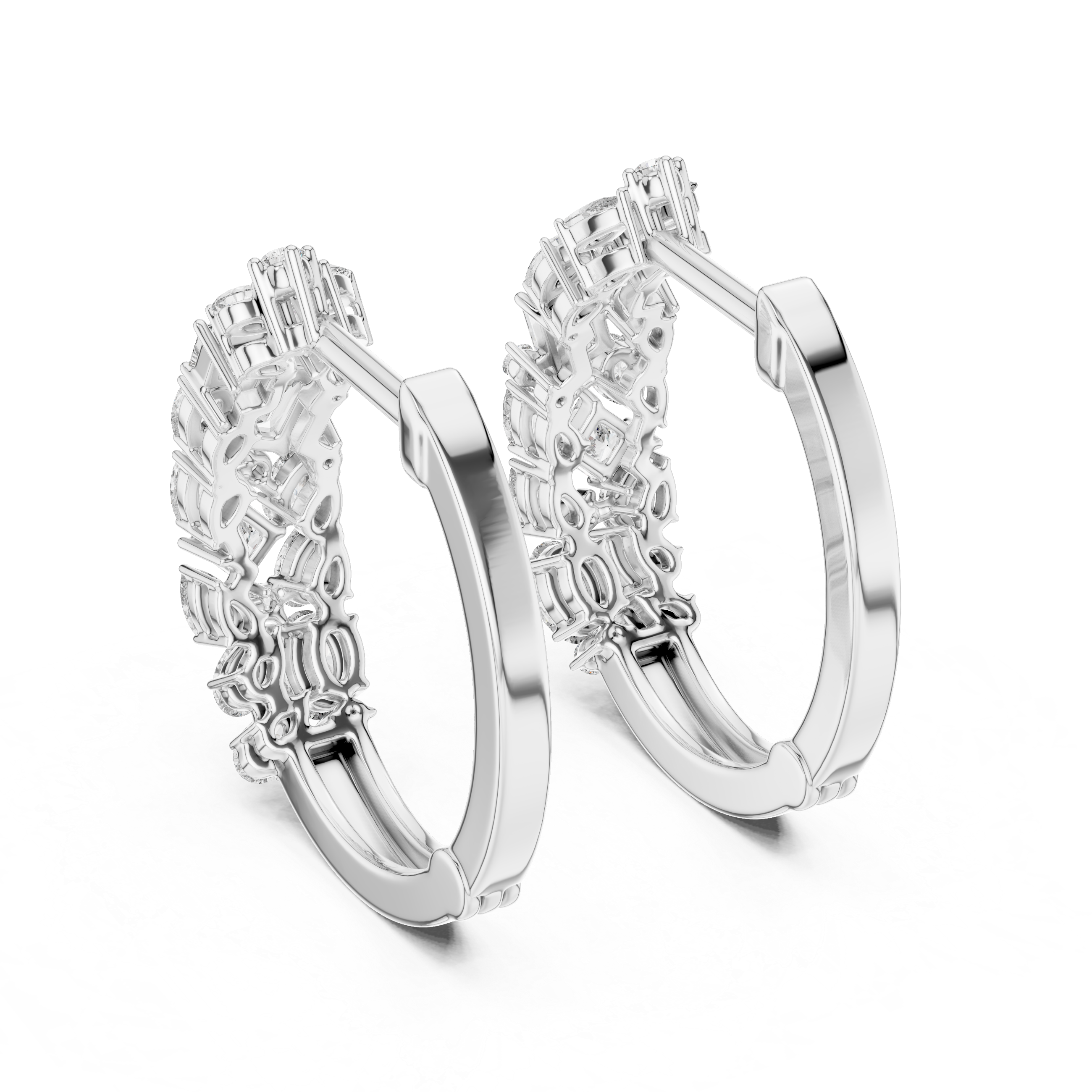 Symphony mixed diamond hoops