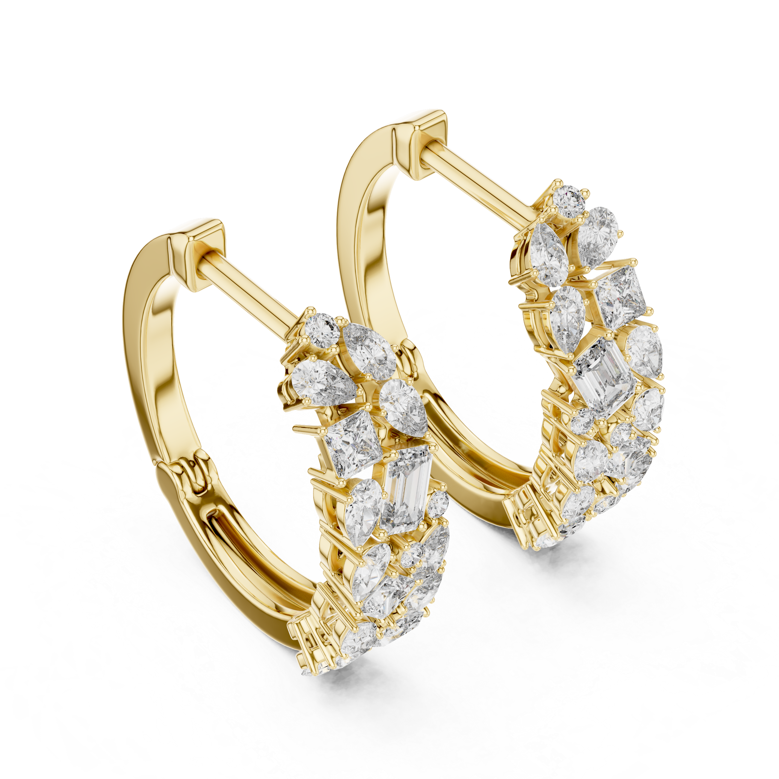 Symphony mixed diamond hoops
