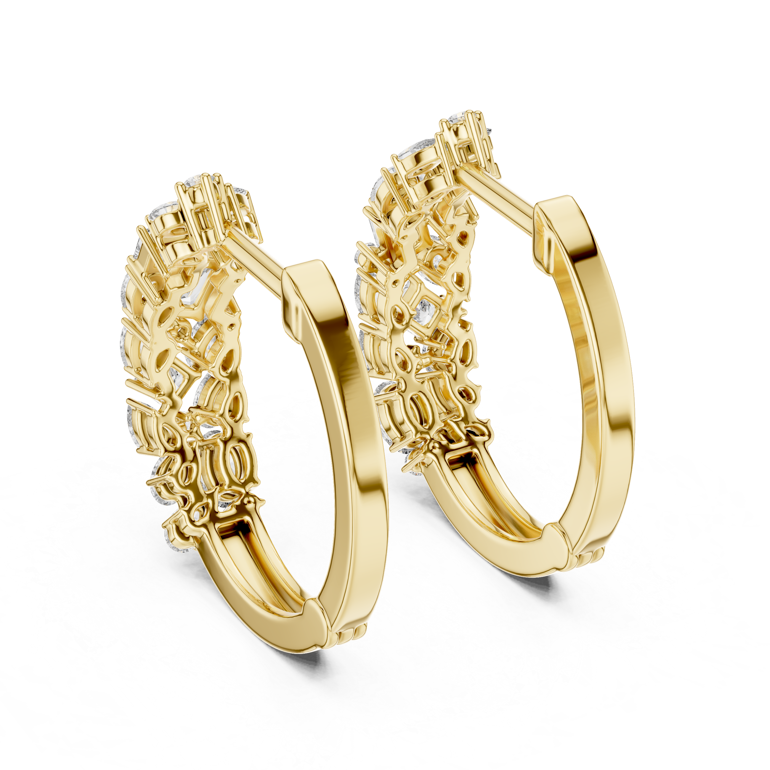 Symphony mixed diamond hoops