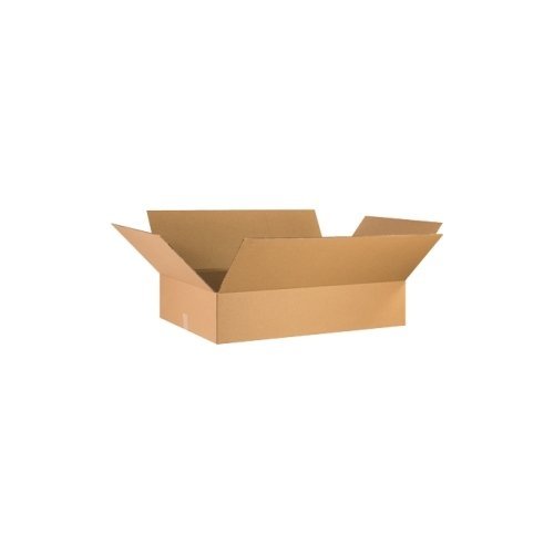 Partners Brand Flat Corrugated Boxes, 36 x 24 x 8 in, Kraft (Bundle of 10)