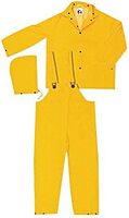 MCR Safety 3-Piece Rainsuit, 3XL, Yellow