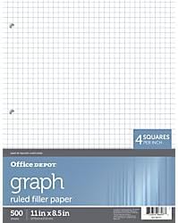 Office Depot Brand Quadrille-Ruled Notebook Filler Paper, 8 1/2in x 11in, White, Pack of 500 Sheets