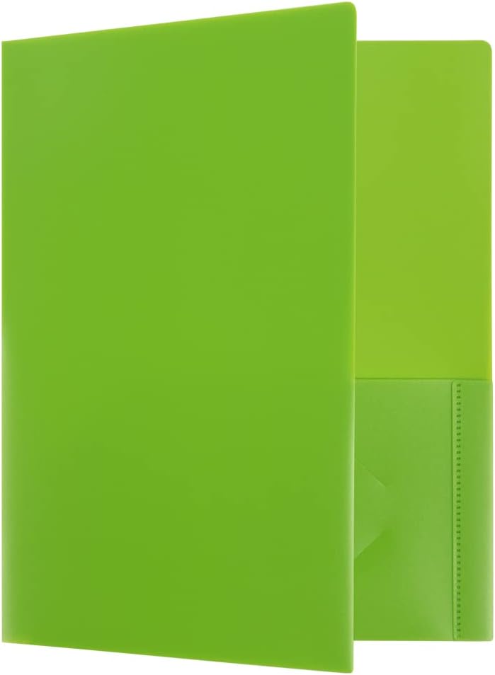 JAM Paper Heavy-Duty 2-Pocket Plastic Presentation Folders - Letter Size