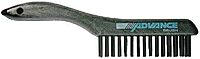 Shoe Handle Scratch Brushes, 10 1/4", 4X16 Rows, Carbon Stl Wire, Plastic Handle (410-85037) Each