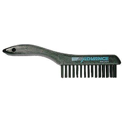 Shoe Handle Scratch Brushes, 10 1/4", 4X16 Rows, Carbon Stl Wire, Plastic Handle (410-85037) Each