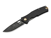Boker Plus Fieldfolder - 3.35" Stonewashed D2 Blade, Linerlock with Black G10 Scales Designed by Jesper Voxnaes - 01BO375