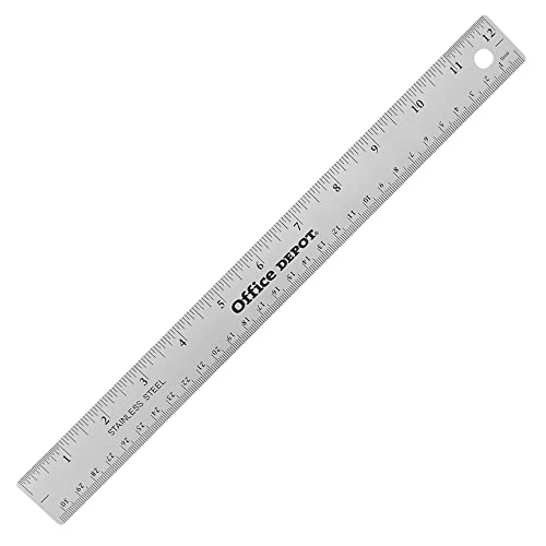 Office Depot Stainless Steel Ruler, 12in., NB-20110510 SILVER