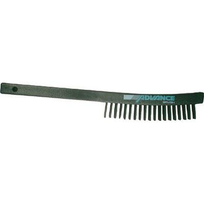 Curved Handle Scratch Brushes, 13 3/4", 3X19 Rows, Carbon Steel Wire, Plastic (410-85012) Each