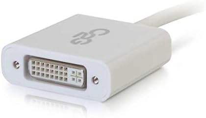 C2G Legrand Mini DisplayPort Adapter, Active, Male to Female Displayport Adapter, White DisplayPort to DVI Adapter
