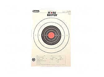Champion Targets 45723 Score Keeper Fluorescent Orange & Black Bullseye Target, 25 Yard Pistol Slow Fire, 12 Pack