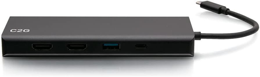 USB-C 9-in-1 Dual Display Docking Station with HDMI, Ethernet, USB, 3.5mm Audio and Power Delivery up to 60W
