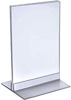 Azar Displays 102729 4-Inch by 5-Inch Vertical or Horizontal T-Strip Acrylic Sign Holder, 10-Pack