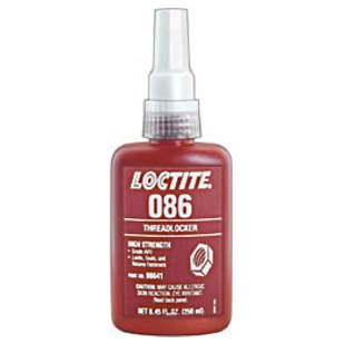 Loctite Letter Grade AVV (086) High Strength Threadlocker, 250 mL Bottle, Red