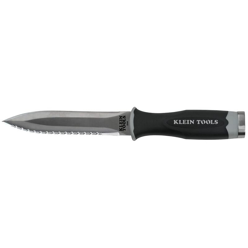 Klein Tools DK06 Knife, Serrated Stainless Steel Duct Knife for Flexible Duct and Board, with Sheath