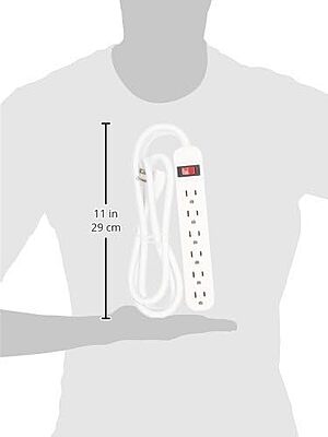 Belkin 6 Outlet Power Strip - 5 foot cord - White - 6 x AC Power - 5 ft Cord - 24 A Current - 125 V AC Voltage - 1875 W