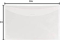 JAM PAPER Plastic Envelopes with Tuck Flap Closure - Clear