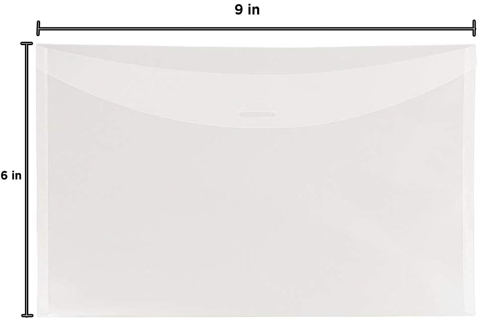 JAM PAPER Plastic Envelopes with Tuck Flap Closure - Clear