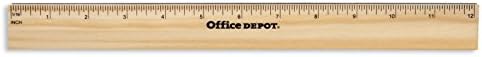 Office Depot Wood Metal-Edge Ruler, 12in., 55224