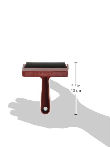Speedball 4128 Plastic Frame Hard Rubber Brayer with Pop-In Roller, 4" Size