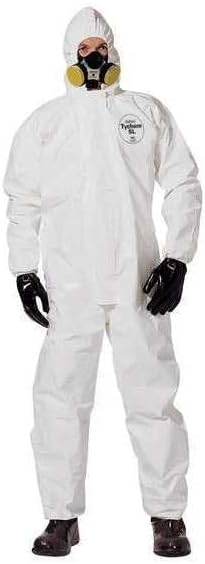 DUPONT Tychem SL Coverall - Zip, Storm Flap & Attached Socks (SL122BWH2X001200)