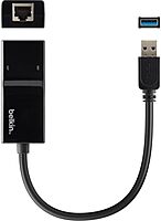 Belkin USB 3.0 to Gigabit Ethernet GbE Network Adapter 10/100/1000 - USB - 1 Port(s) - 1 x Network (RJ-45) - Twisted Pair - 10/100/1000Base-T