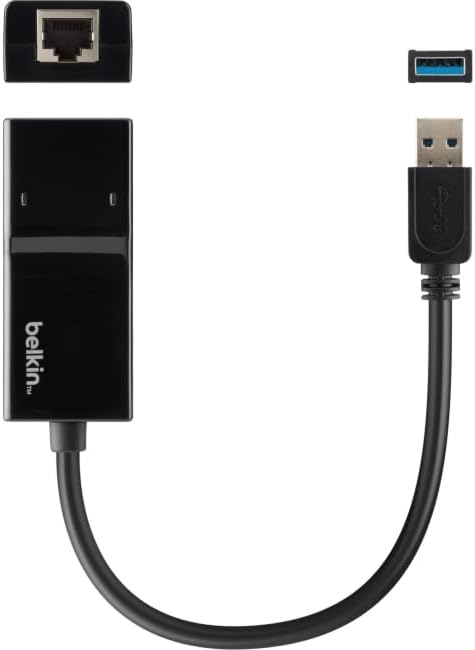 Belkin USB 3.0 to Gigabit Ethernet GbE Network Adapter 10/100/1000 - USB - 1 Port(s) - 1 x Network (RJ-45) - Twisted Pair