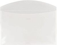 JAM PAPER Plastic Envelopes with Tuck Flap Closure - Clear