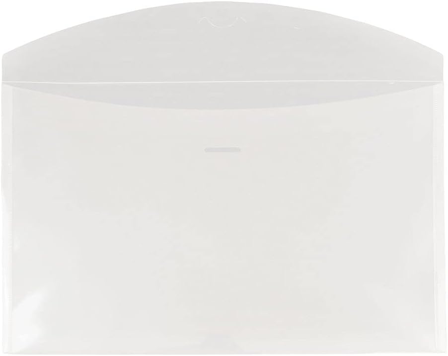 JAM PAPER Plastic Envelopes with Tuck Flap Closure - Clear