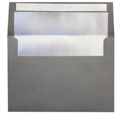LUX Foil-Lined Invitation Envelopes A4, Peel & Press Closure, Smoke/Silver, Pack Of 50